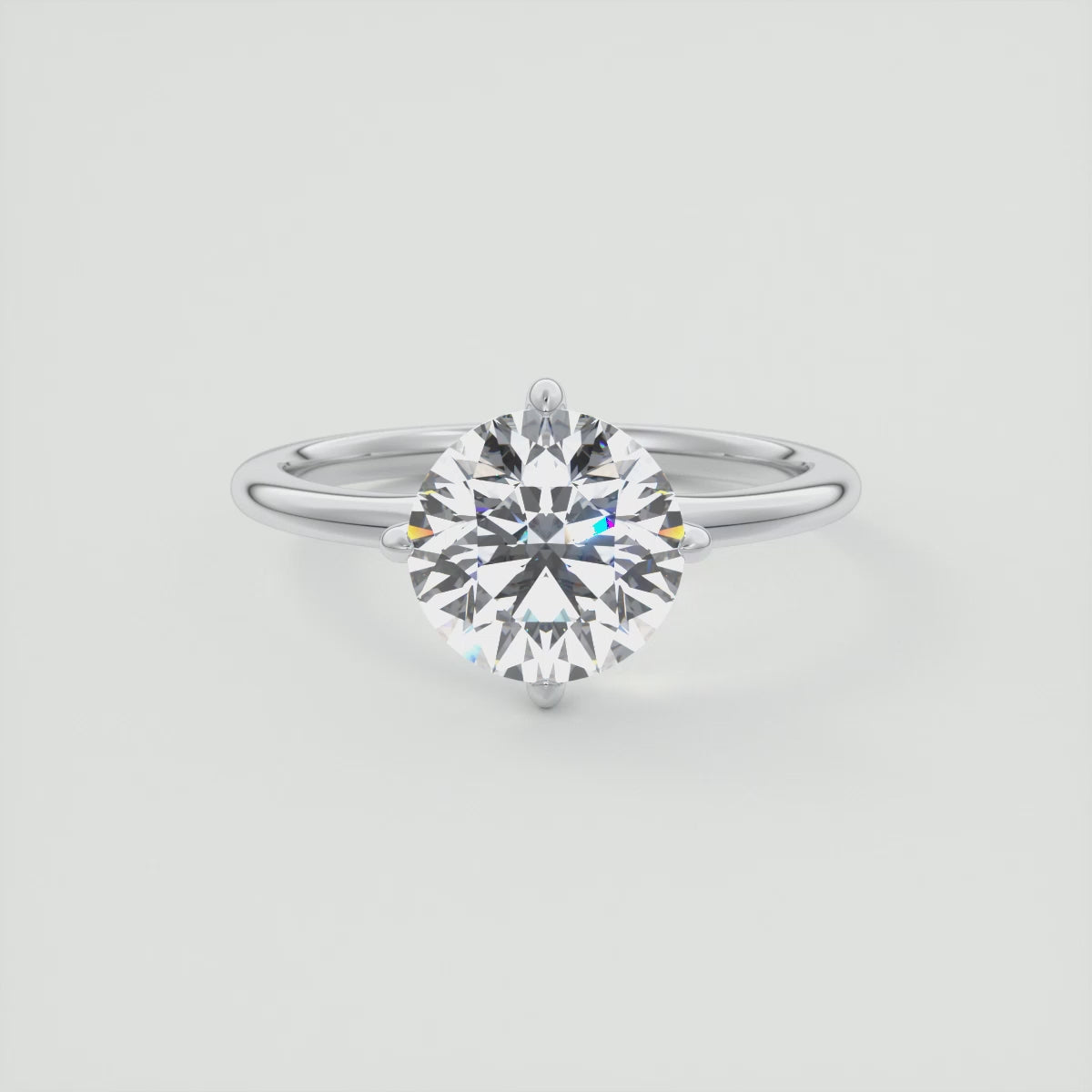 Aura Glide Round Plus Solitaire Ring – Lab Diamond or Moissanite