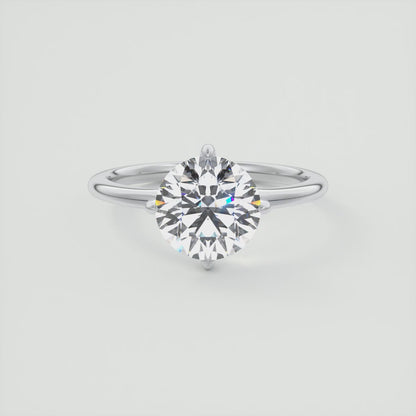 Aura Glide Round Plus Solitaire Ring – Lab Diamond or Moissanite