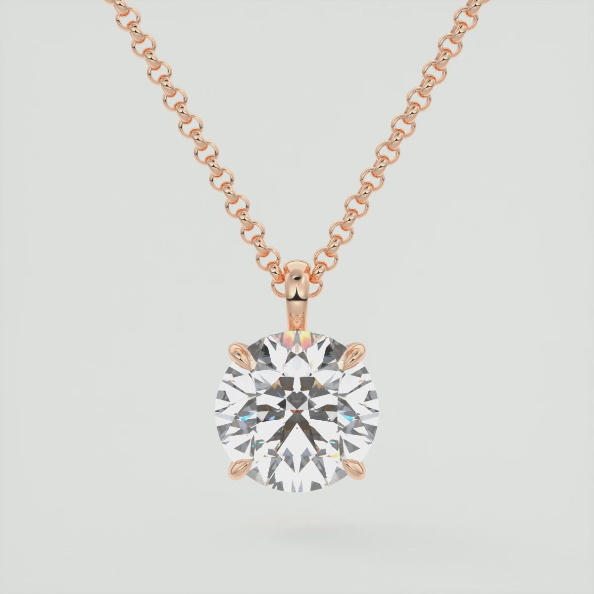 Elara Prong Set Pendant Necklace – Lab-Grown Diamond or Moissanite