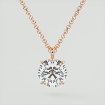 Elara Prong Set Pendant Necklace – Lab-Grown Diamond or Moissanite