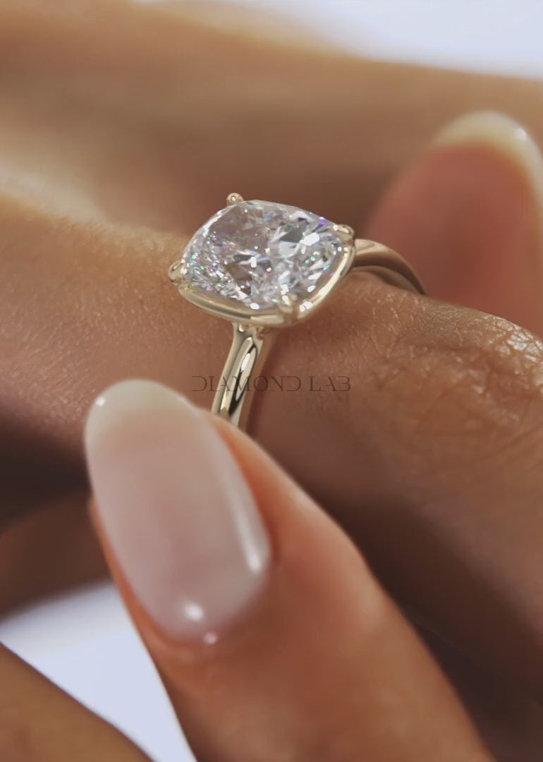 Taylor Cushion Bezel Engagement Ring – Lab-Grown Diamond or Moissanite