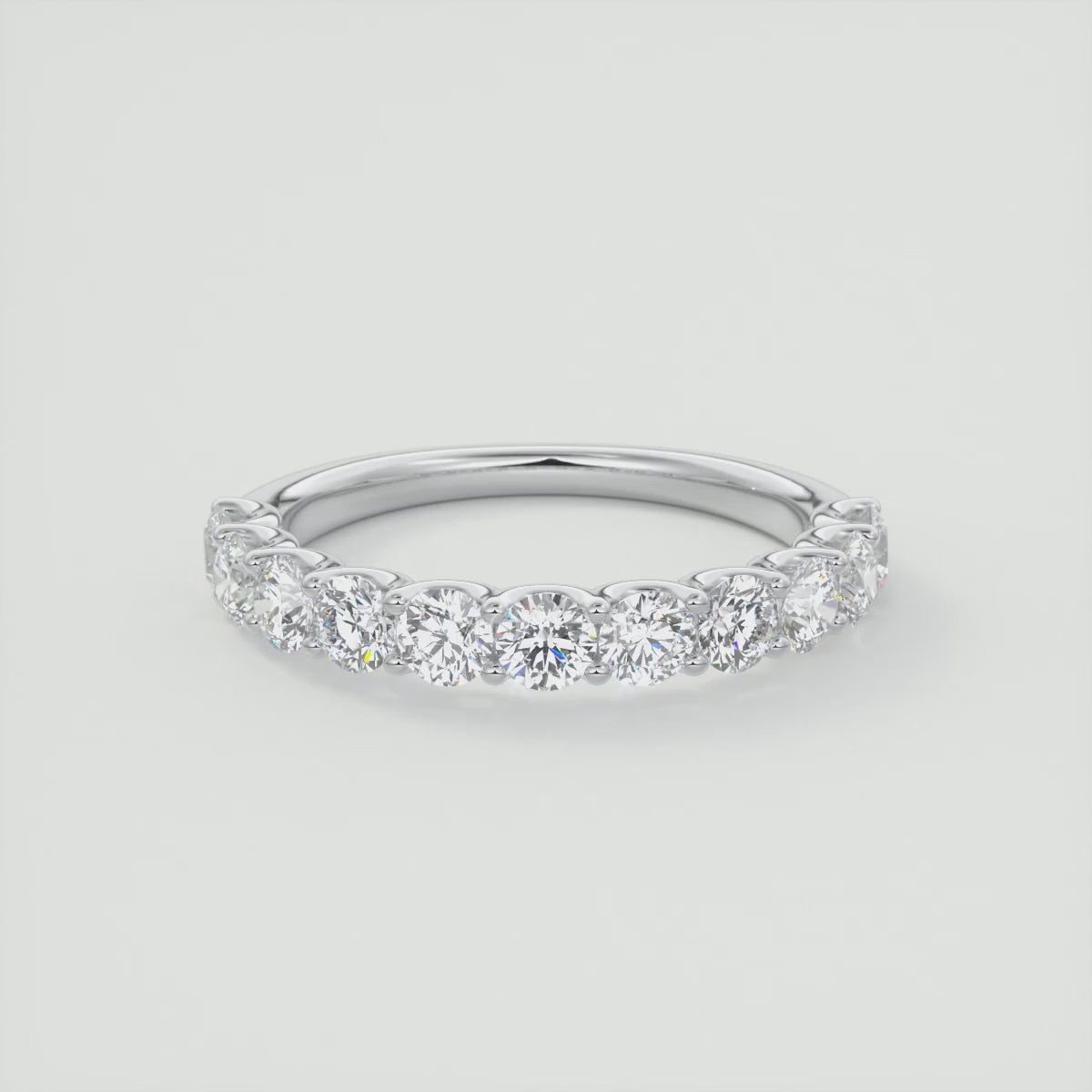 Celestia Half Round Eternity Band 3mm – Lab-Grown Diamond or Moissanite