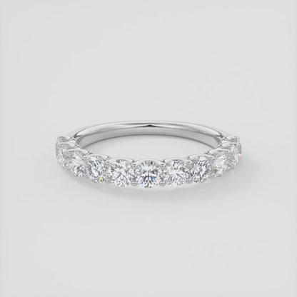 Celestia Half Round Eternity Band 3mm – Lab-Grown Diamond or Moissanite