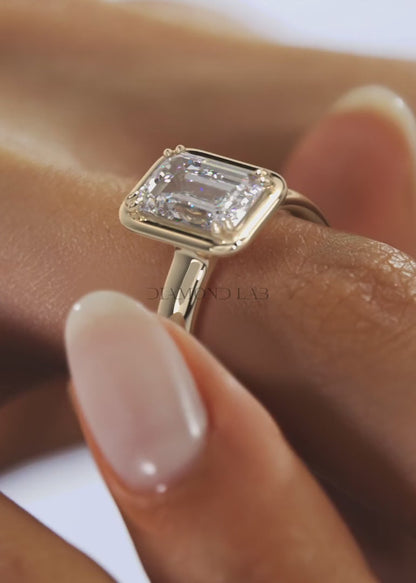 Taylor Grande – Lab Diamond Emerald Bezel Engagement Ring