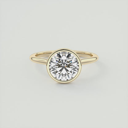 Aeris Round Bezel Engagement Ring – Lab Diamond or Moissanite