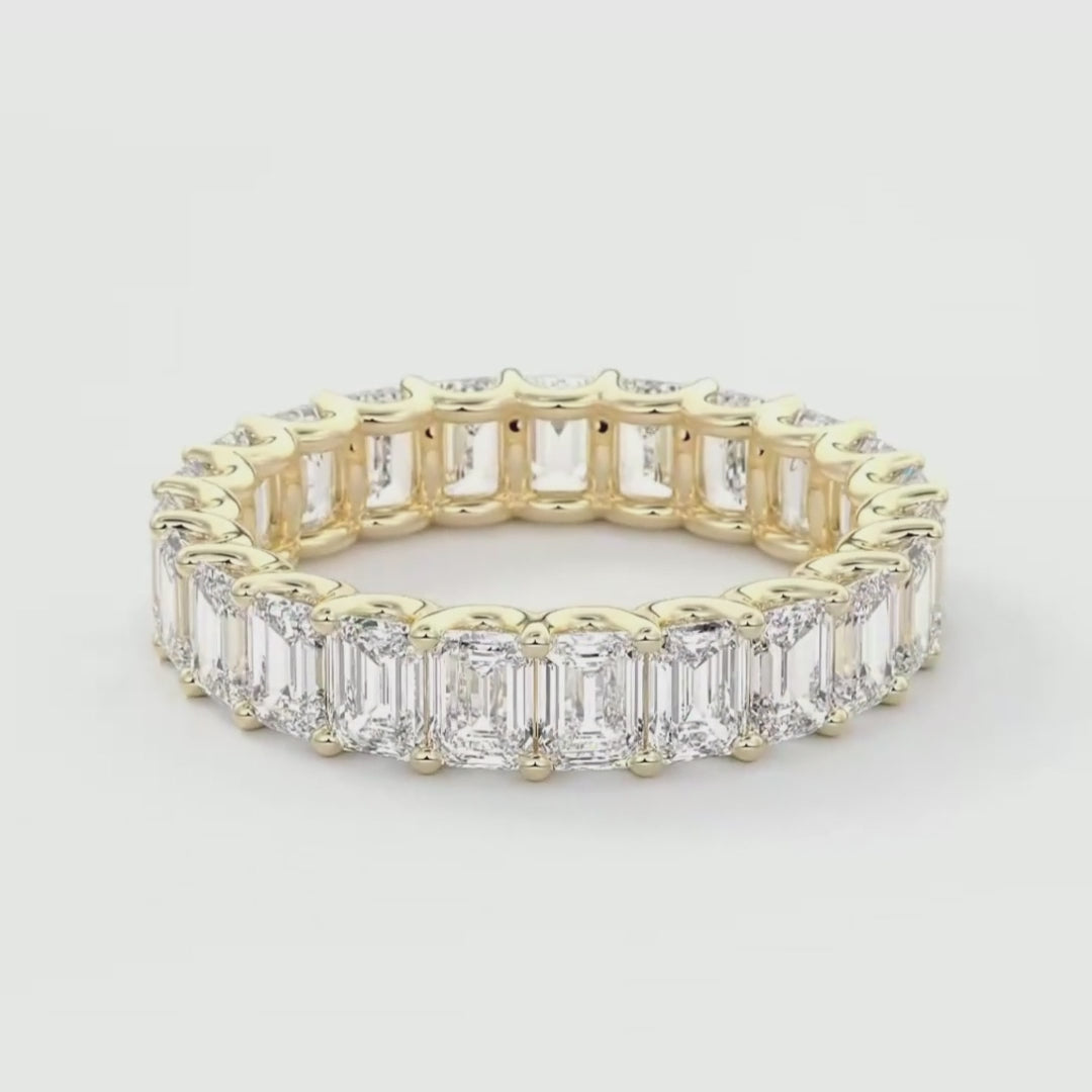 Aurelia Emerald Eternity Band 4mm – Lab-Grown Diamond or Moissanite