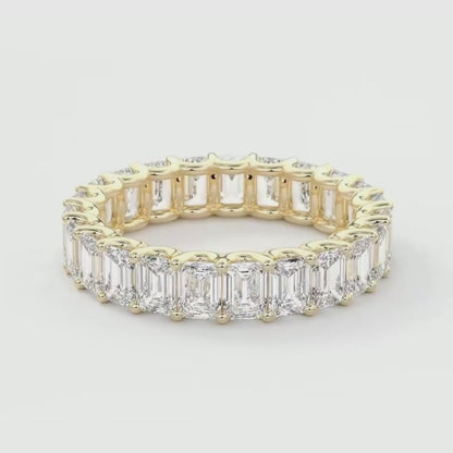 Aurelia Emerald Eternity Band 4mm – Lab-Grown Diamond or Moissanite