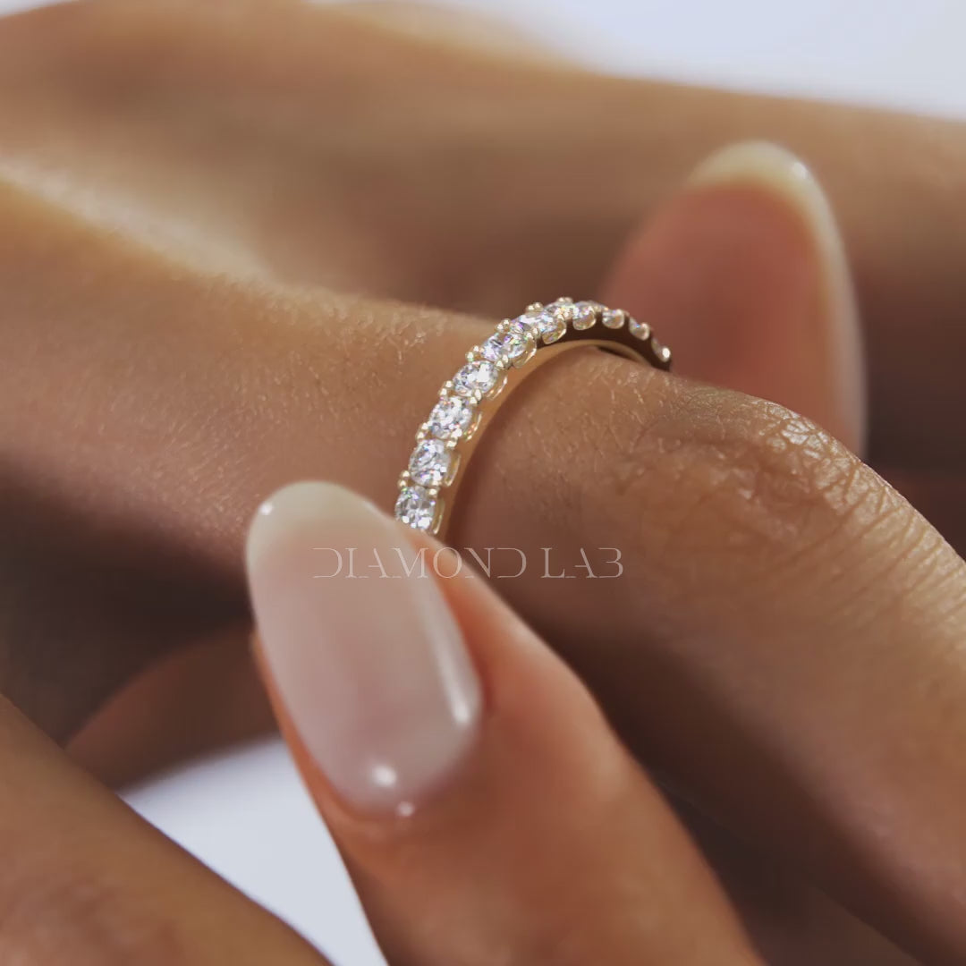 2mm French Set Eternity Band –  Lab-Grown or Natural Diamonds