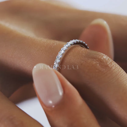 1.6mm French Set Eternity Band –  Lab-Grown or Natural Diamonds