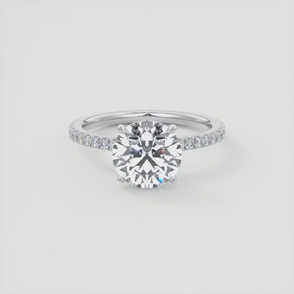 Amelie Round Hidden Halo Pavé Engagement Ring