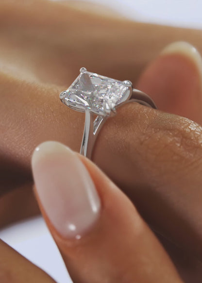 Tulip Radiant Cathedral Engagement Ring