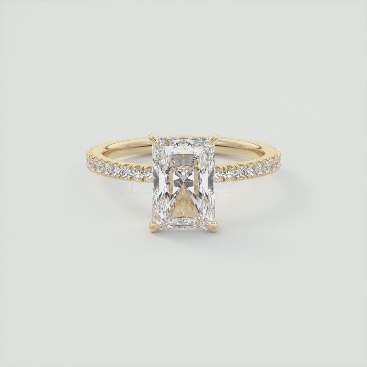 Isolde Emerald Pavé Solitaire Ring