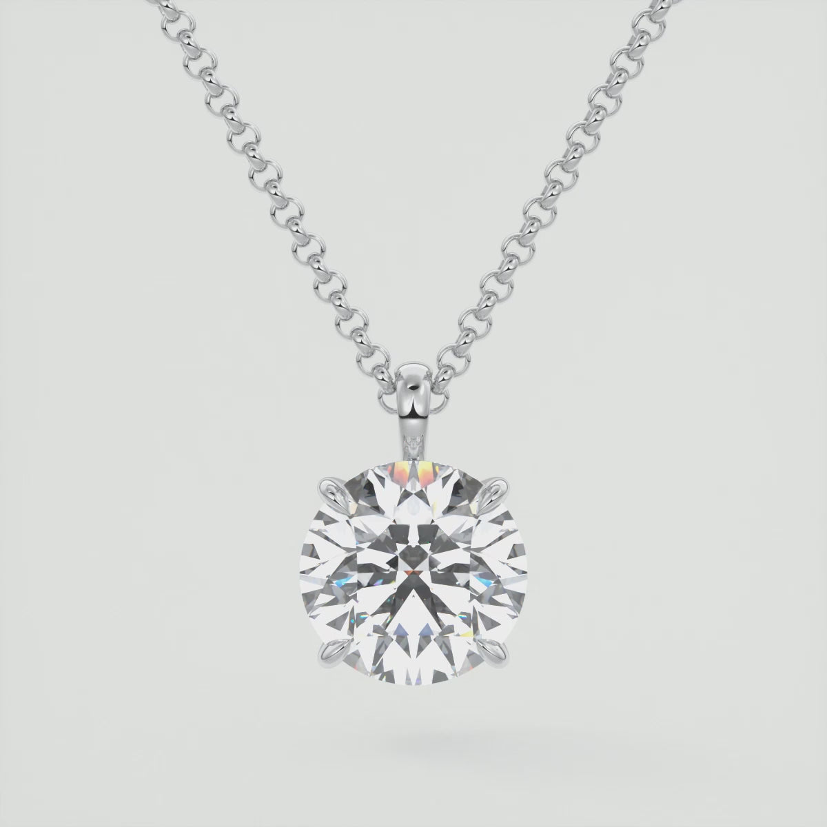 Elara Prong Set Pendant Necklace – Lab-Grown Diamond or Moissanite