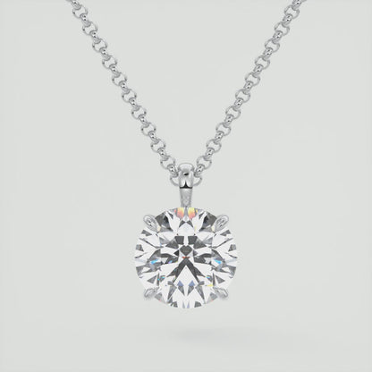 Elara Prong Set Pendant Necklace – Lab-Grown Diamond or Moissanite