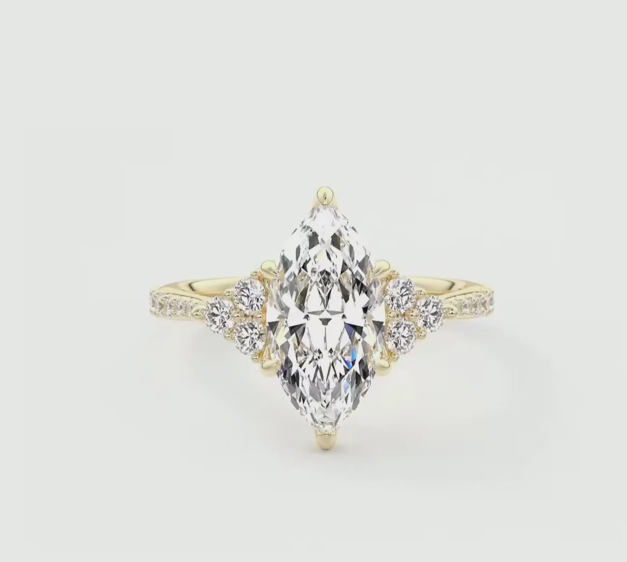Tulip Marquise Cathedral Pavé Engagement Ring