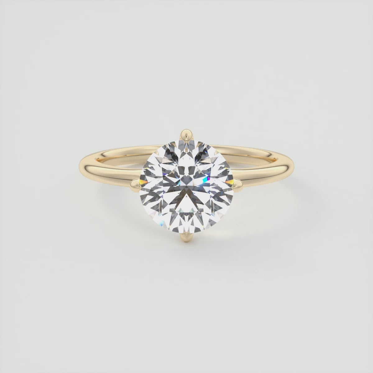Aura Glide Round Plus Solitaire Ring – Lab Diamond or Moissanite