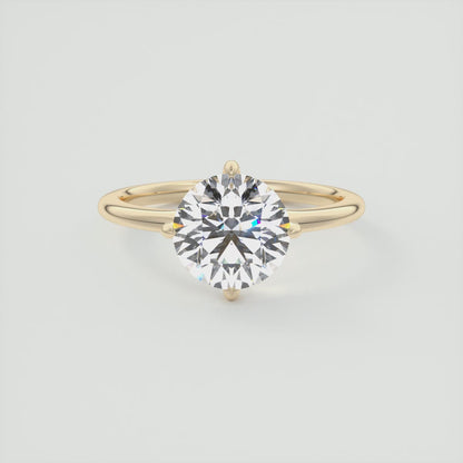Aura Glide Round Plus Solitaire Ring – Lab Diamond or Moissanite
