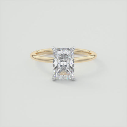 Luna Two-Tone Solitaire Ring – Lab Diamond or Moissanite