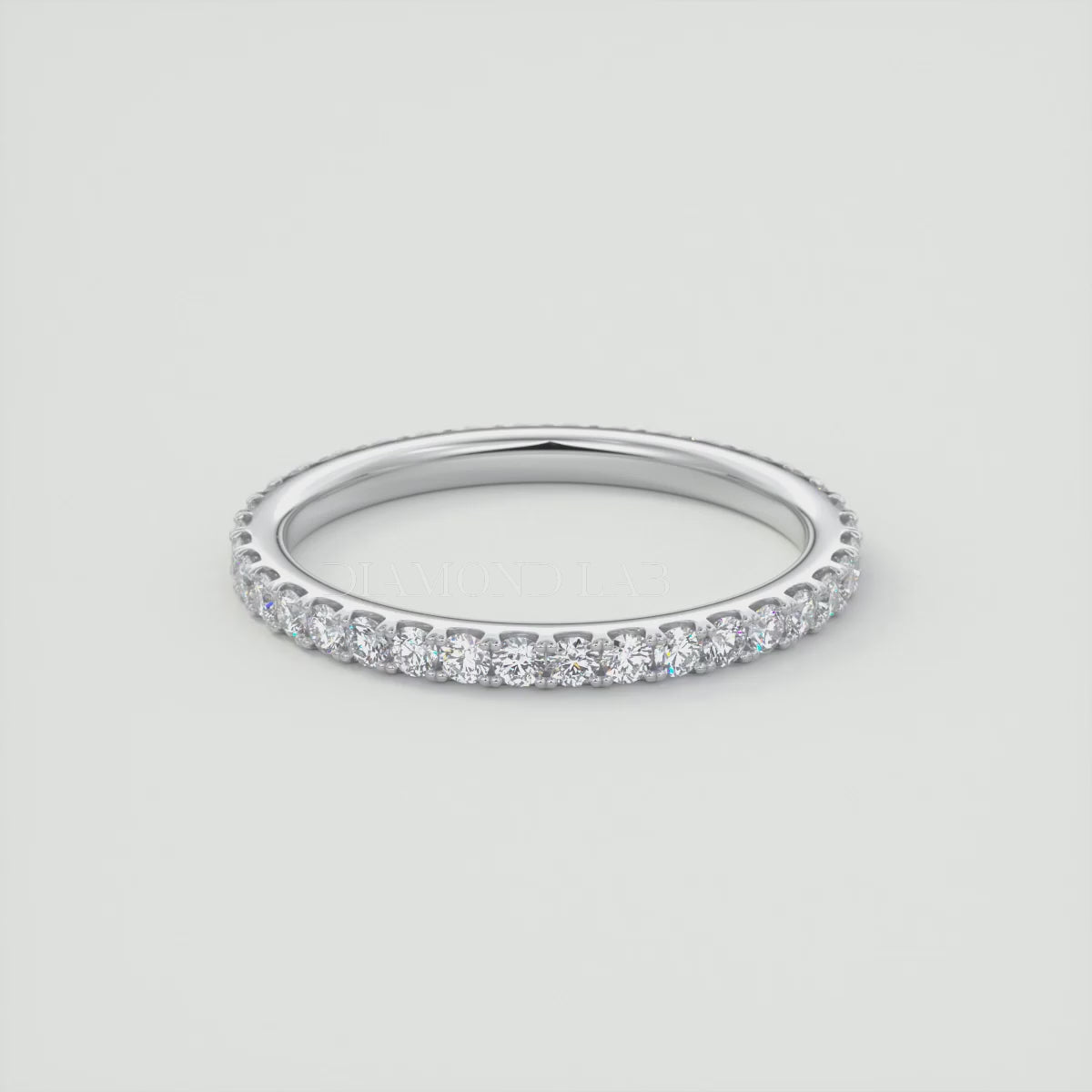 1.6mm French Set Eternity Band –  Lab-Grown or Natural Diamonds