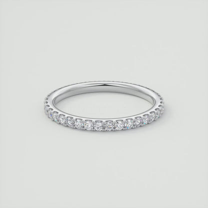 1.6mm French Set Eternity Band –  Lab-Grown or Natural Diamonds