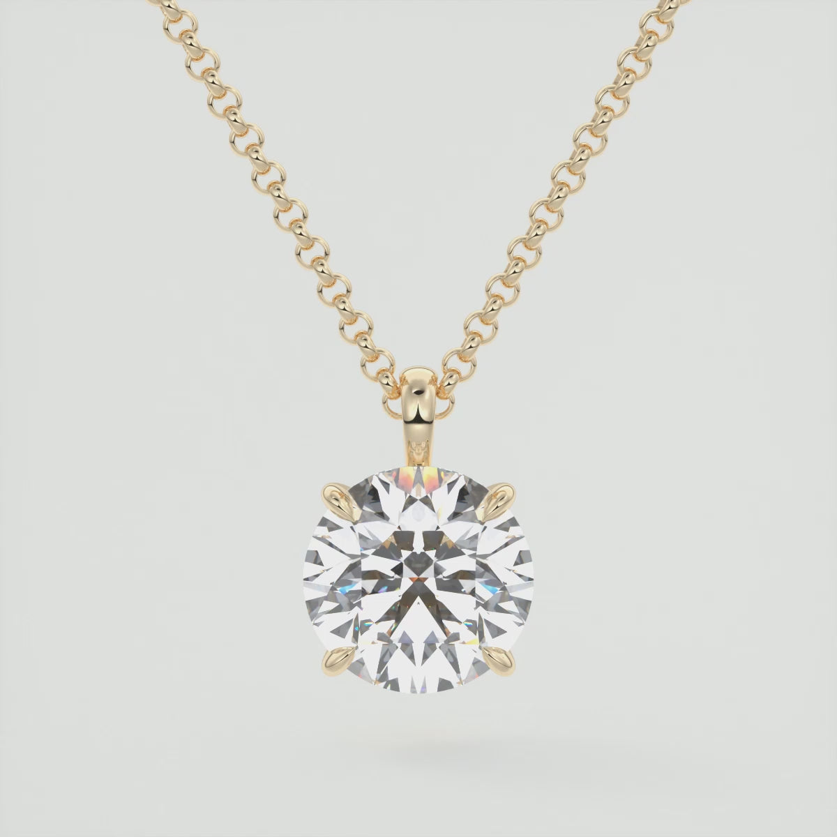 Elara Prong Set Pendant Necklace – Lab-Grown Diamond or Moissanite