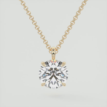 Elara Prong Set Pendant Necklace – Lab-Grown Diamond or Moissanite
