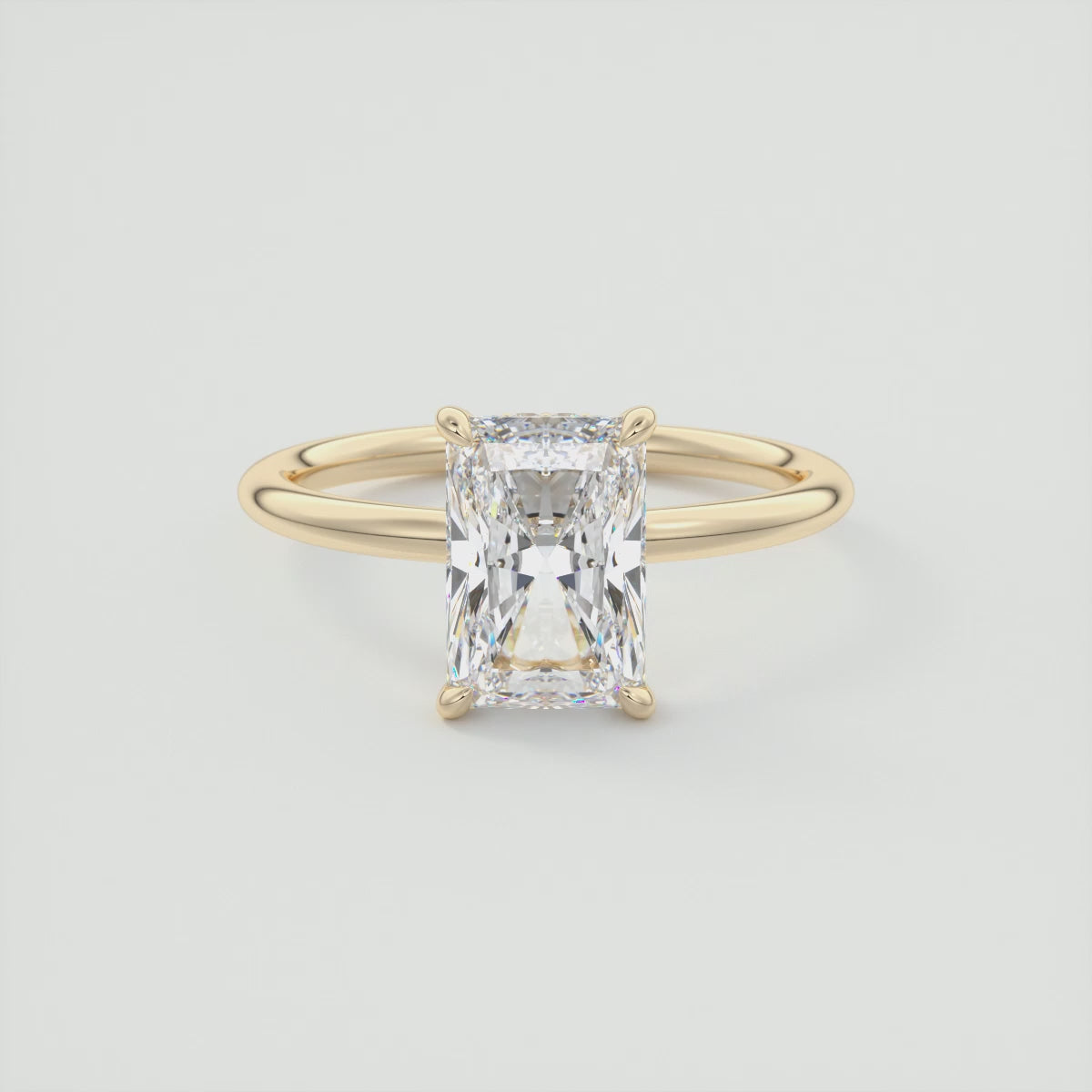 Aurora Radiant Hidden Halo Ring – Lab Diamond or Moissanite