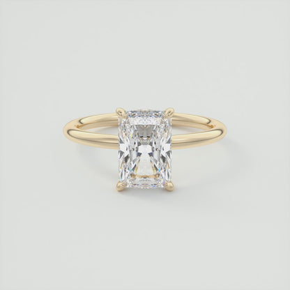 Aurora Radiant Hidden Halo Ring – Lab Diamond or Moissanite