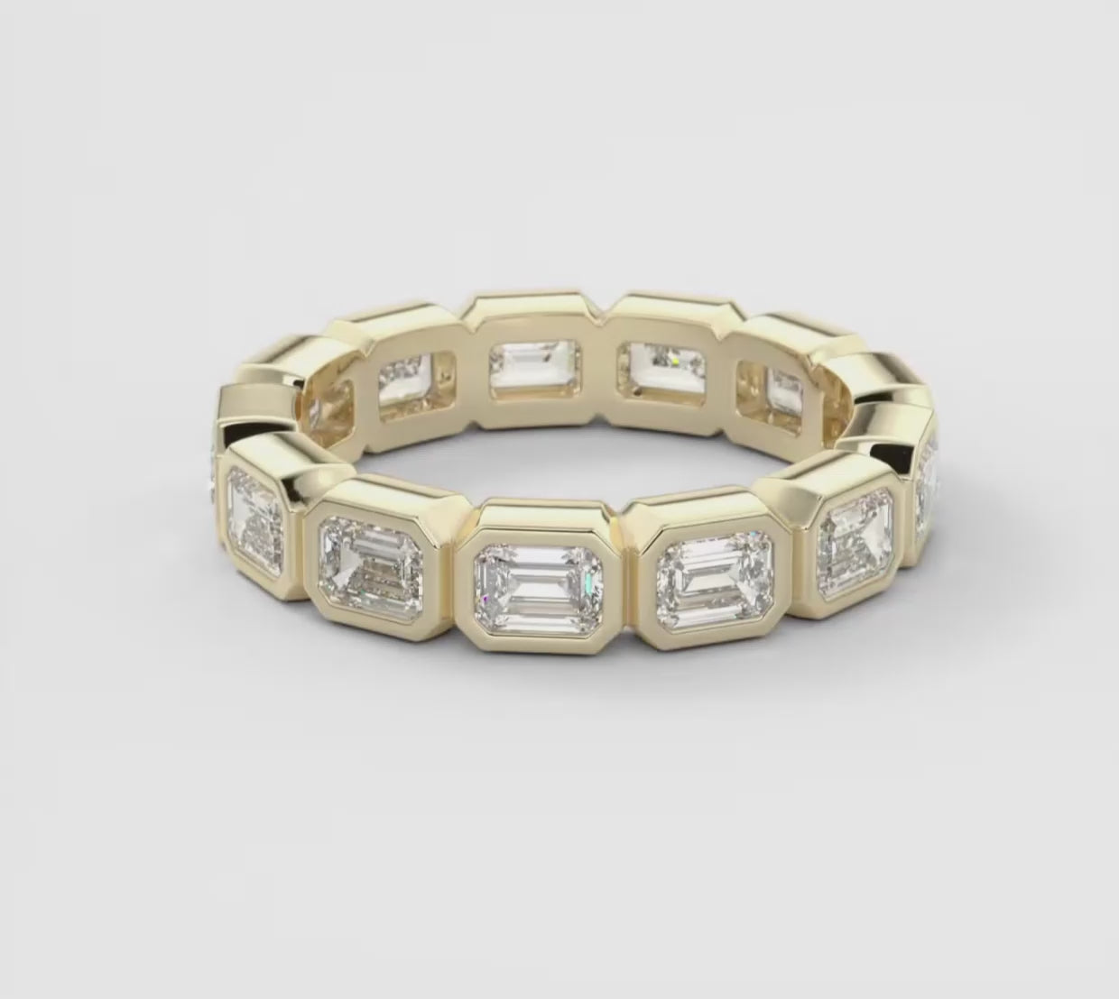 Valora East-West Emerald Bezel Eternity Band