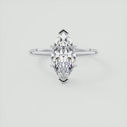Elysian Marquise Solitaire Ring – Timeless Elegance with Lab Diamond or Moissanite