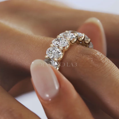 Aurelia Oval Eternity Band 6.3mm – Lab-Grown Diamonds or Moissanite