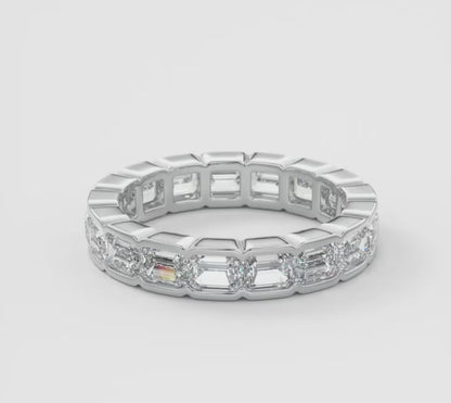 Solara East-West Emerald Half-Bezel Eternity Band