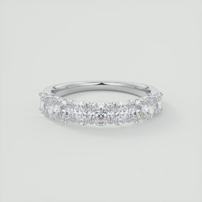 Aurelia Oval Half Eternity Band 4mm – Lab-Grown Diamond or Moissanite