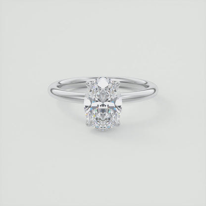 Celestia Oval Solitaire Ring – Lab Diamond or Moissanite