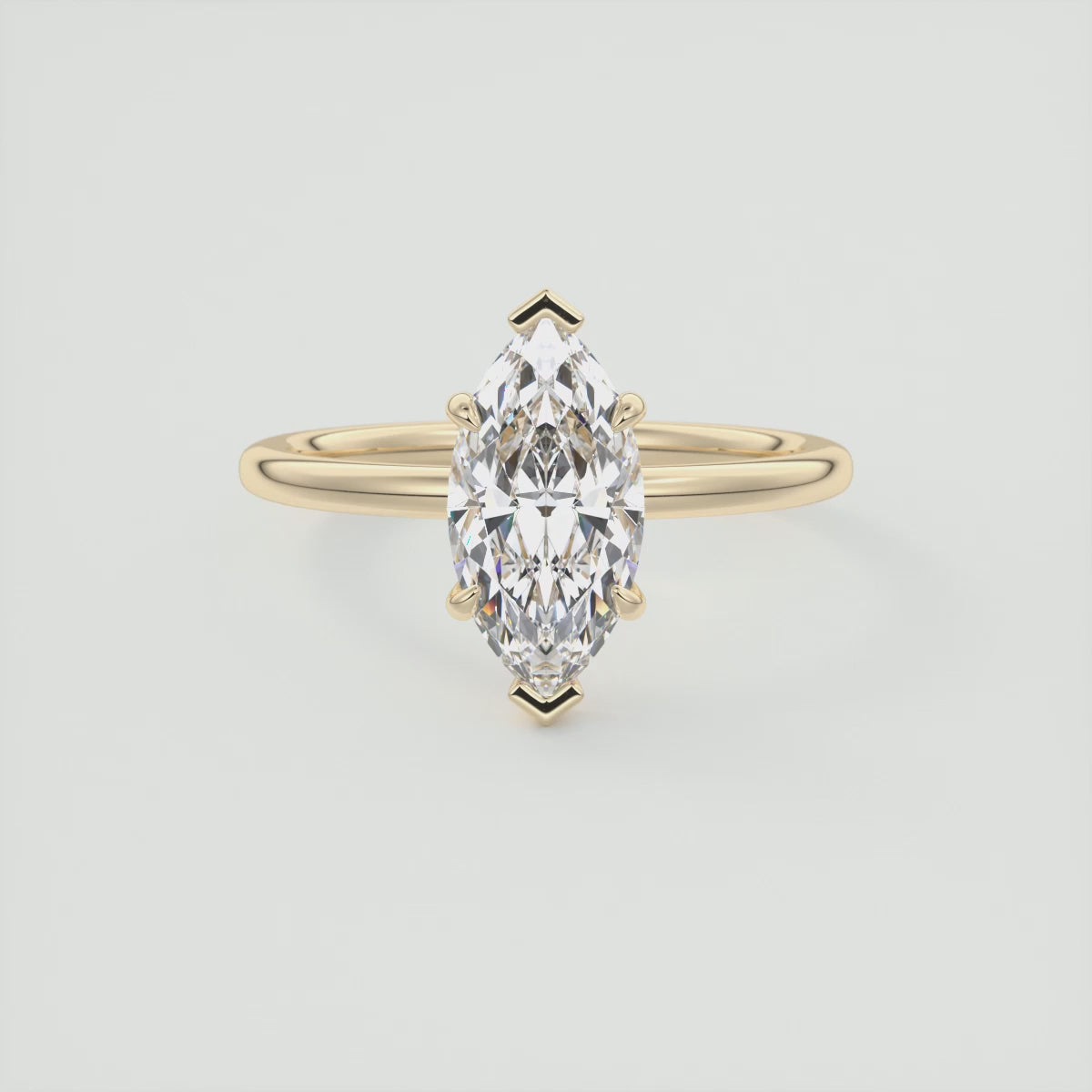 Luna Marquise Solitaire Ring – Lab Diamond or Moissanite