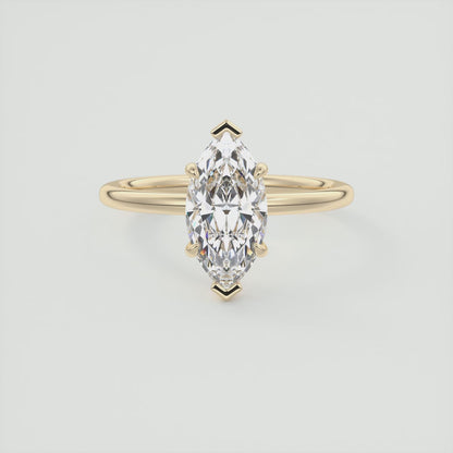 Luna Marquise Solitaire Ring – Lab Diamond or Moissanite