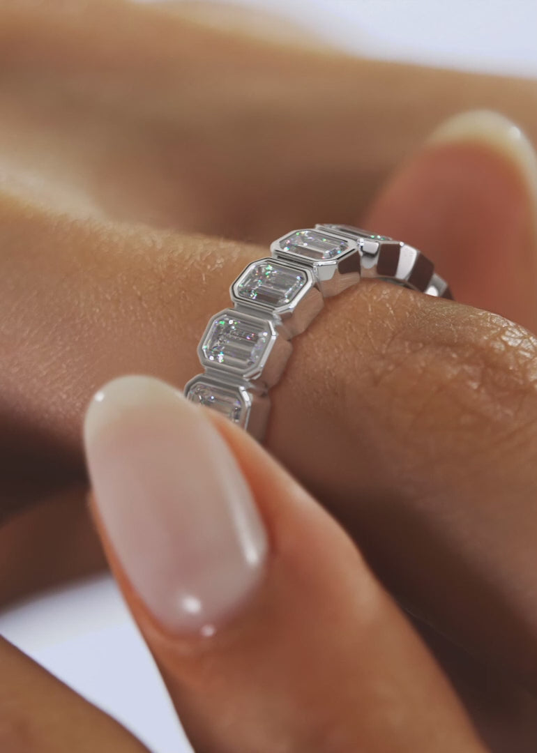 Valora Emerald Bezel Eternity Band