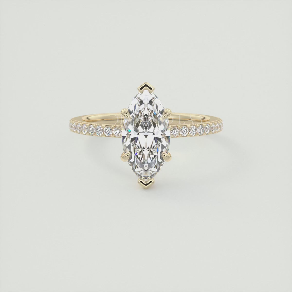 Amelie Marquise Hidden Halo Pavé Engagement Ring