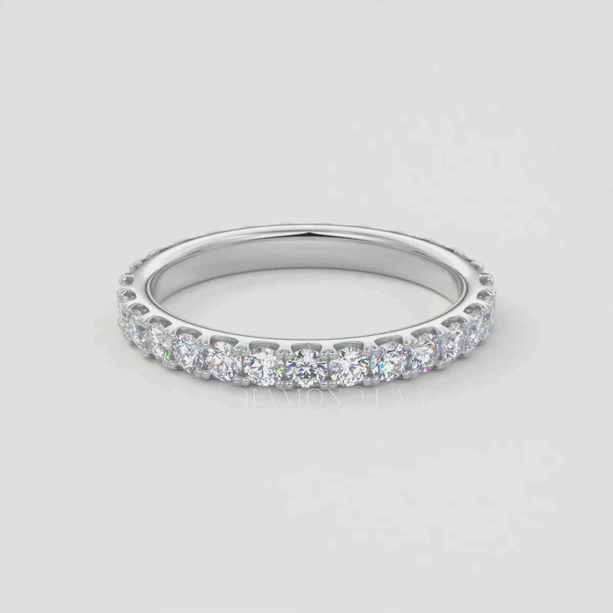 2mm French Set Eternity Band –  Lab-Grown or Natural Diamonds
