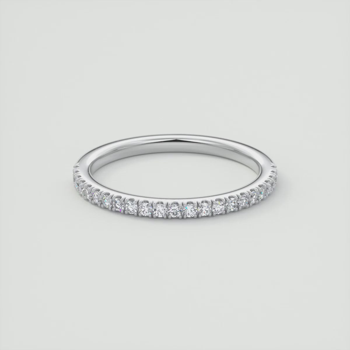 1.6mm Half French Set Eternity Band –  Lab-Grown or Natural Diamonds