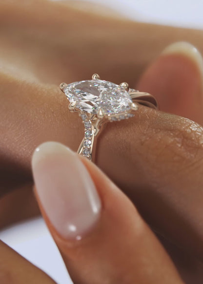 Mirella Marquise Twisted Pavé Engagement Ring