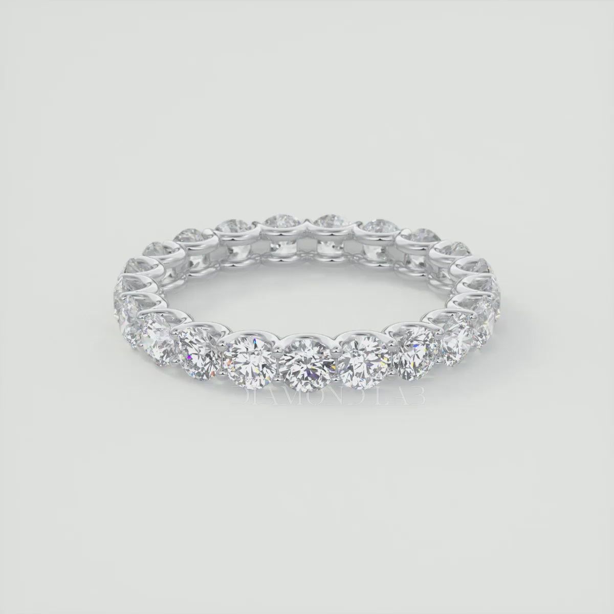Celestia Round Eternity Band 3mm – Lab-Grown Diamond or Moissanite