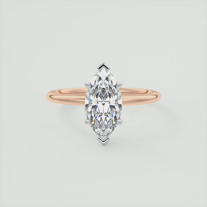 Luna Two-Tone Solitaire Ring – Lab Diamond or Moissanite