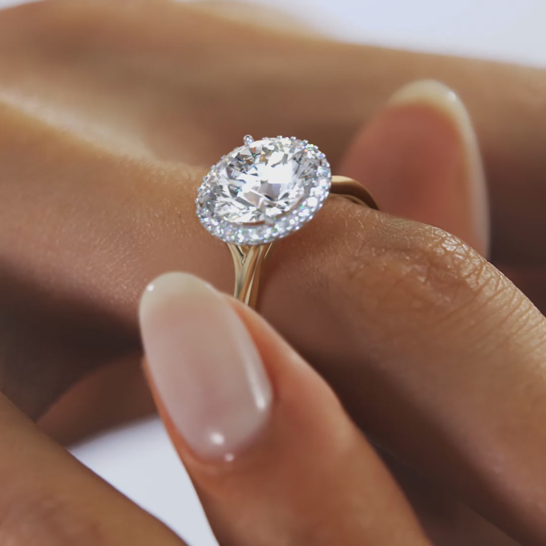 Aeris Round Halo Two-Tone Engagement Ring