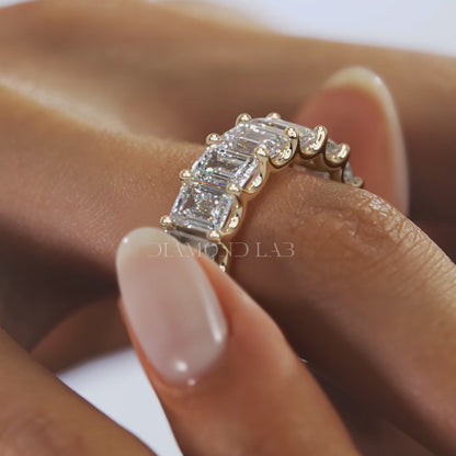 Aurelia Emerald Eternity Band 6mm – Lab-Grown Diamonds or Moissanite