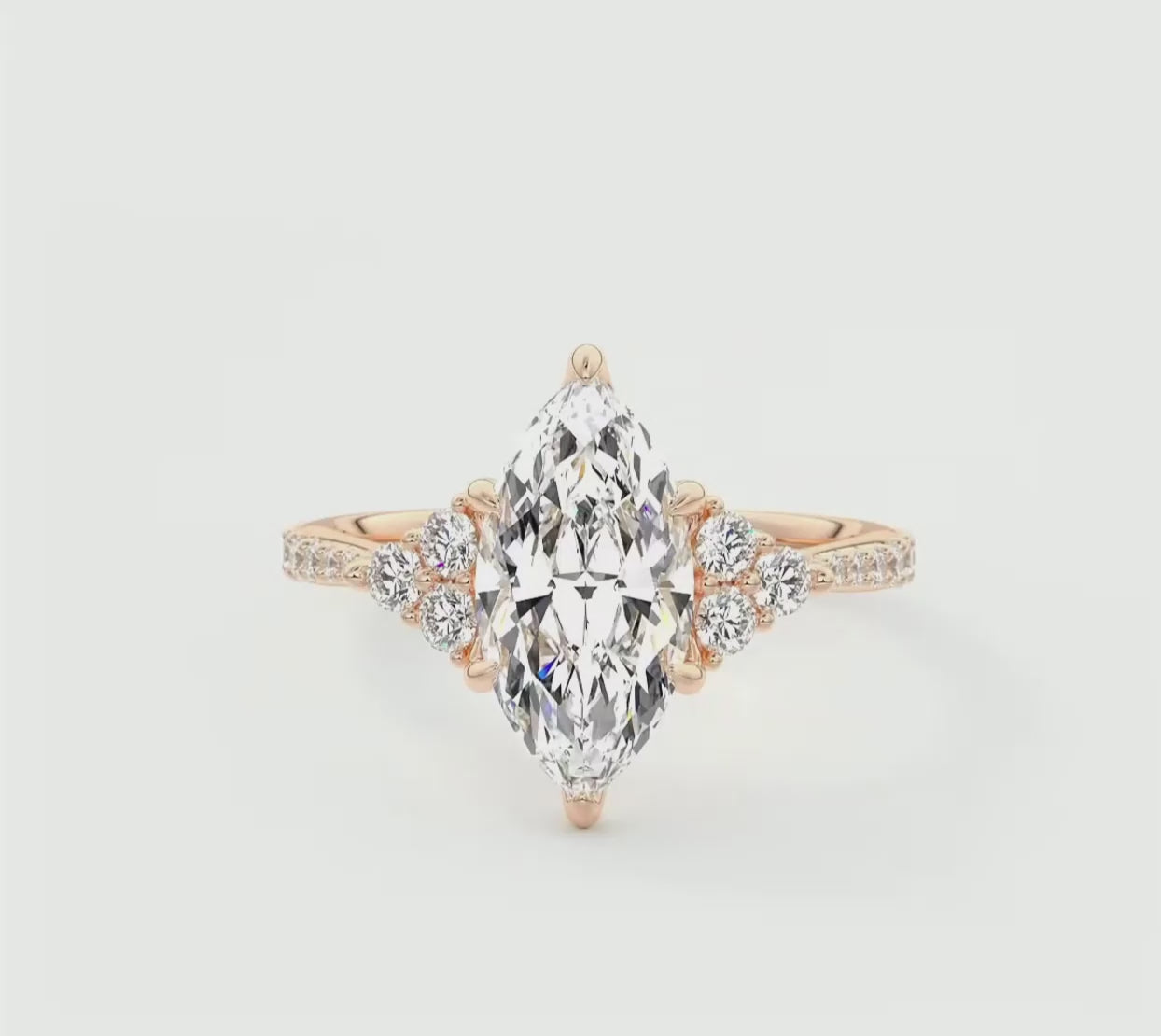 Tulip Marquise Cathedral Pavé Engagement Ring