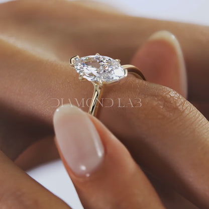 Elysian Marquise Solitaire Ring – Timeless Elegance with Lab Diamond or Moissanite