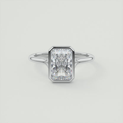 Aeris Radiant Bezel Engagement Ring – Lab Diamond or Moissanite