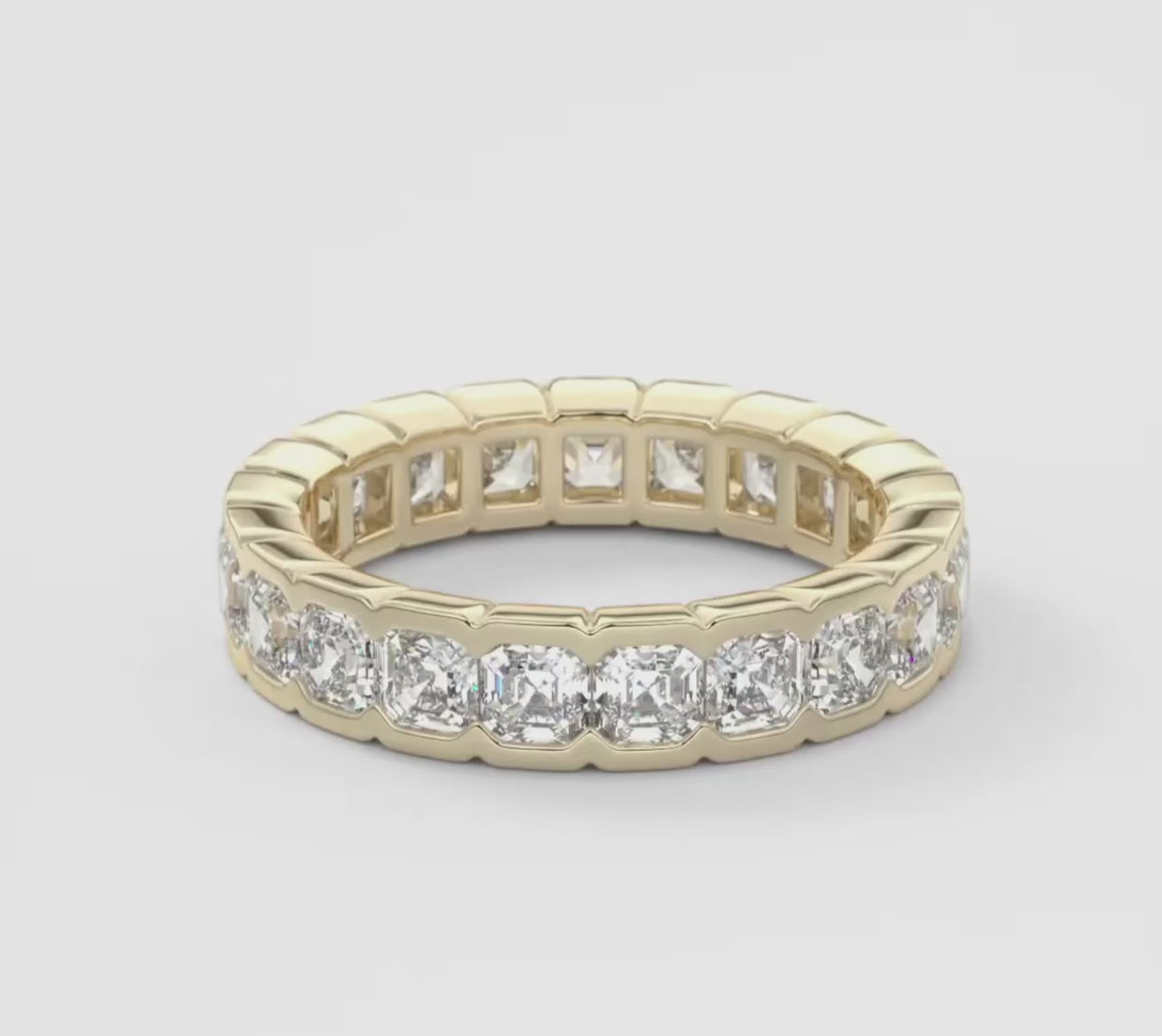 Solara Asscher Half-Bezel Eternity Band