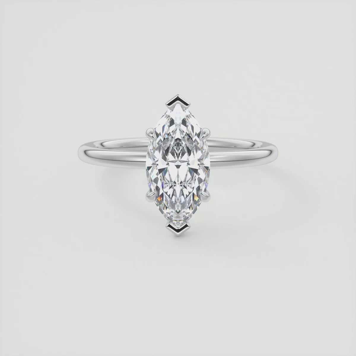 Luna Marquise Solitaire Ring – Lab Diamond or Moissanite